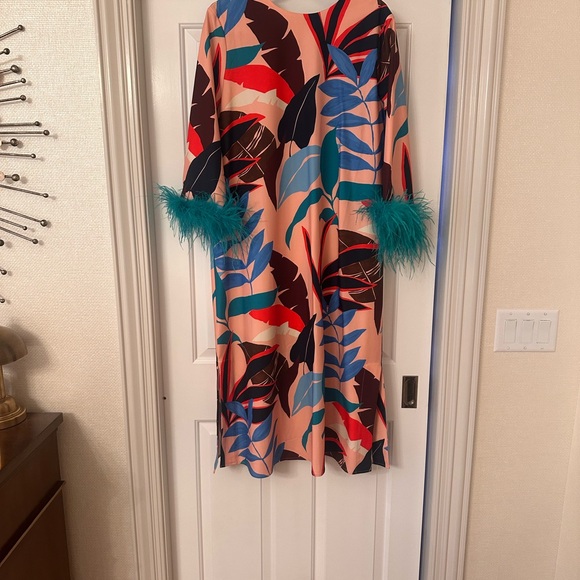 Tuckernuck Colorful Midi Dress with Teal Accents - Picture 5 of 6